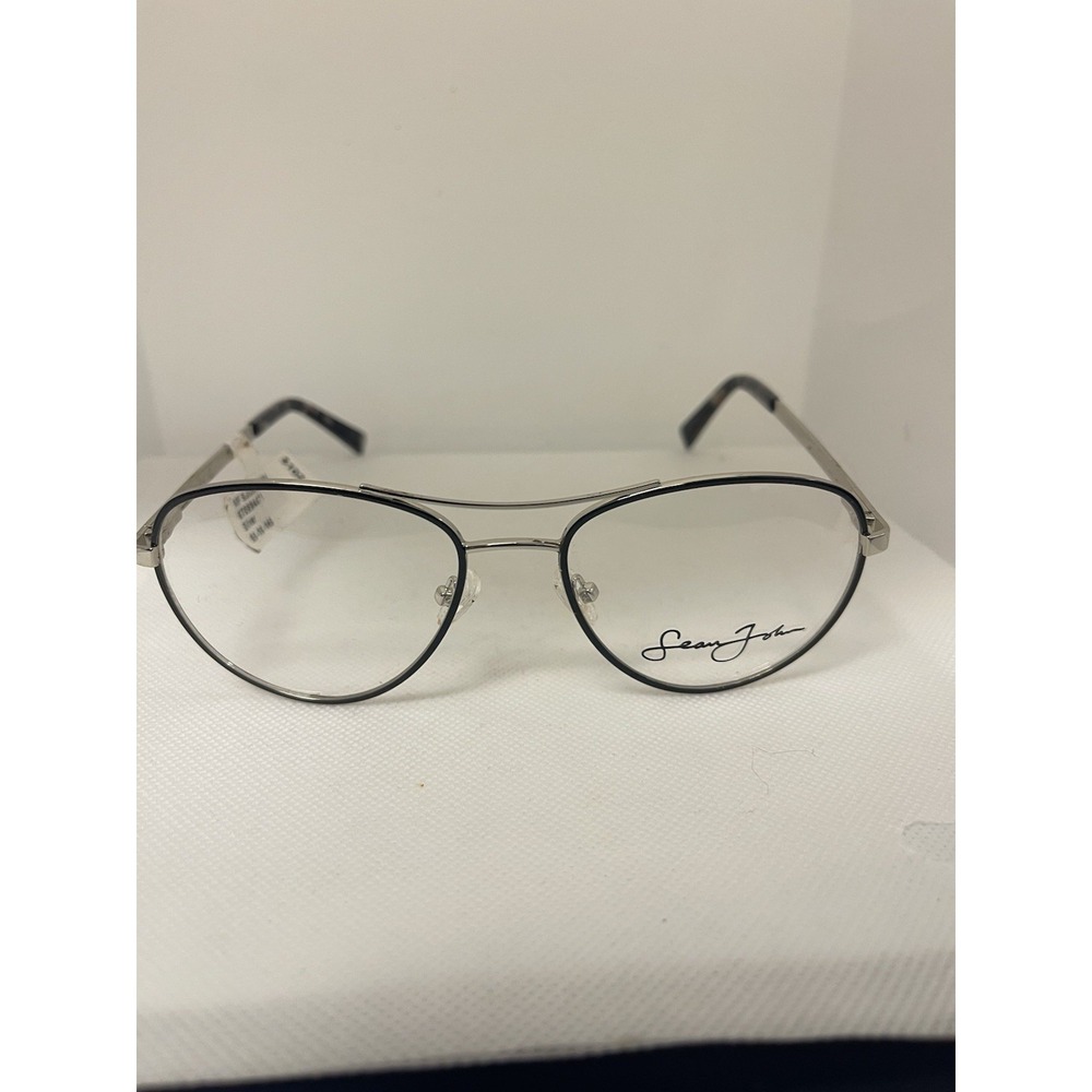 SEAN‎ JOHN SJO 5106 045 SILVER/BLACK 55-18-145 FLEX HINGE Eyeglass D40